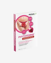 "Complemento alimenticio PHYTOFEMINE DISMEDOL para aliviar dolores menstruales, formulado con ingredientes naturales como Palmitoiletanolamida (PEA), Resveratrol y Vitamina B6. Presentación en gominolas con tecnología Levagen®+ para máxima absorción y efectividad."