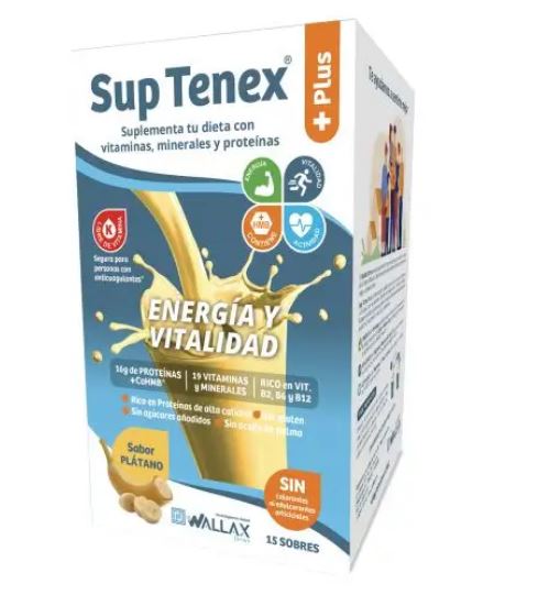BATIDOS PROTEINA SUP TENEX PLATANO 15 SOBRES
